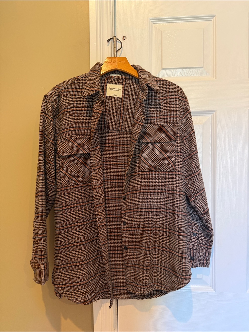Abercrombie & Fitch Brown Plaid Lightweight Shirt Jacket